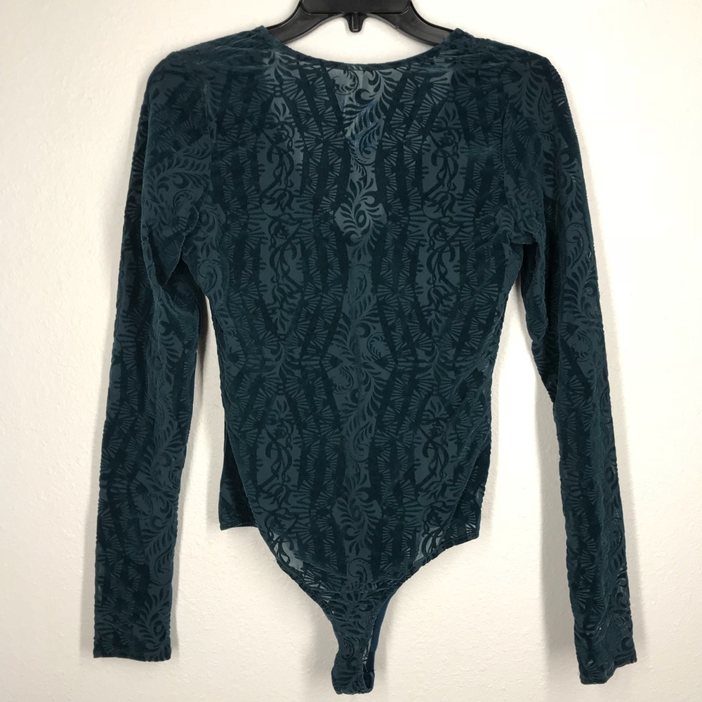 Free People Teal velvet body suit NWT - Picture 6 of 7